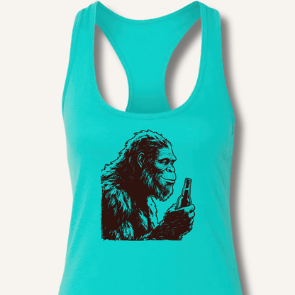 Bigfoot Drinking Beer Racerback Tank - Sip & Shirt