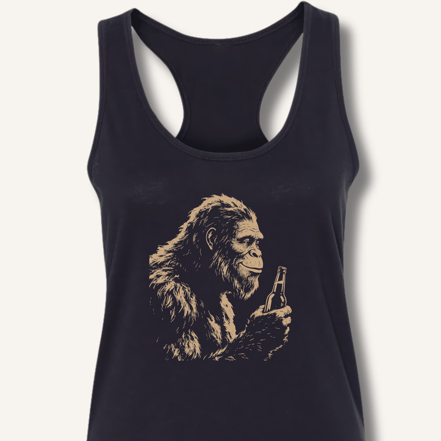 Bigfoot Drinking Beer Racerback Tank - Sip & Shirt