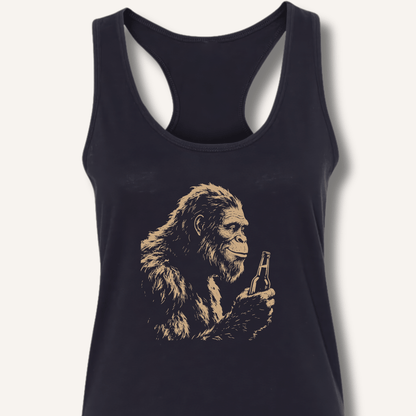 Bigfoot Drinking Beer Racerback Tank - Sip & Shirt