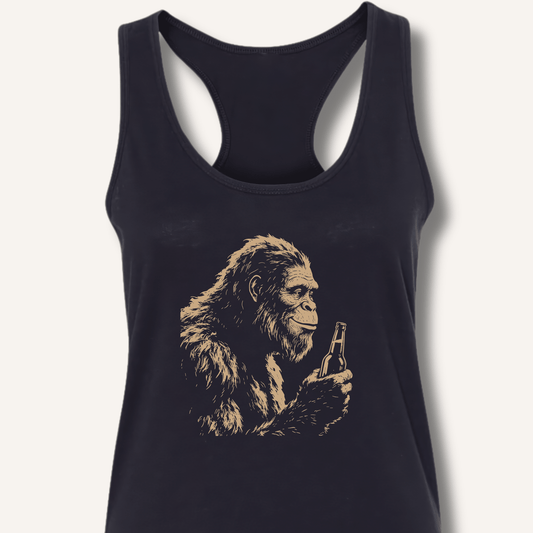 Bigfoot Drinking Beer Racerback Tank - Sip & Shirt
