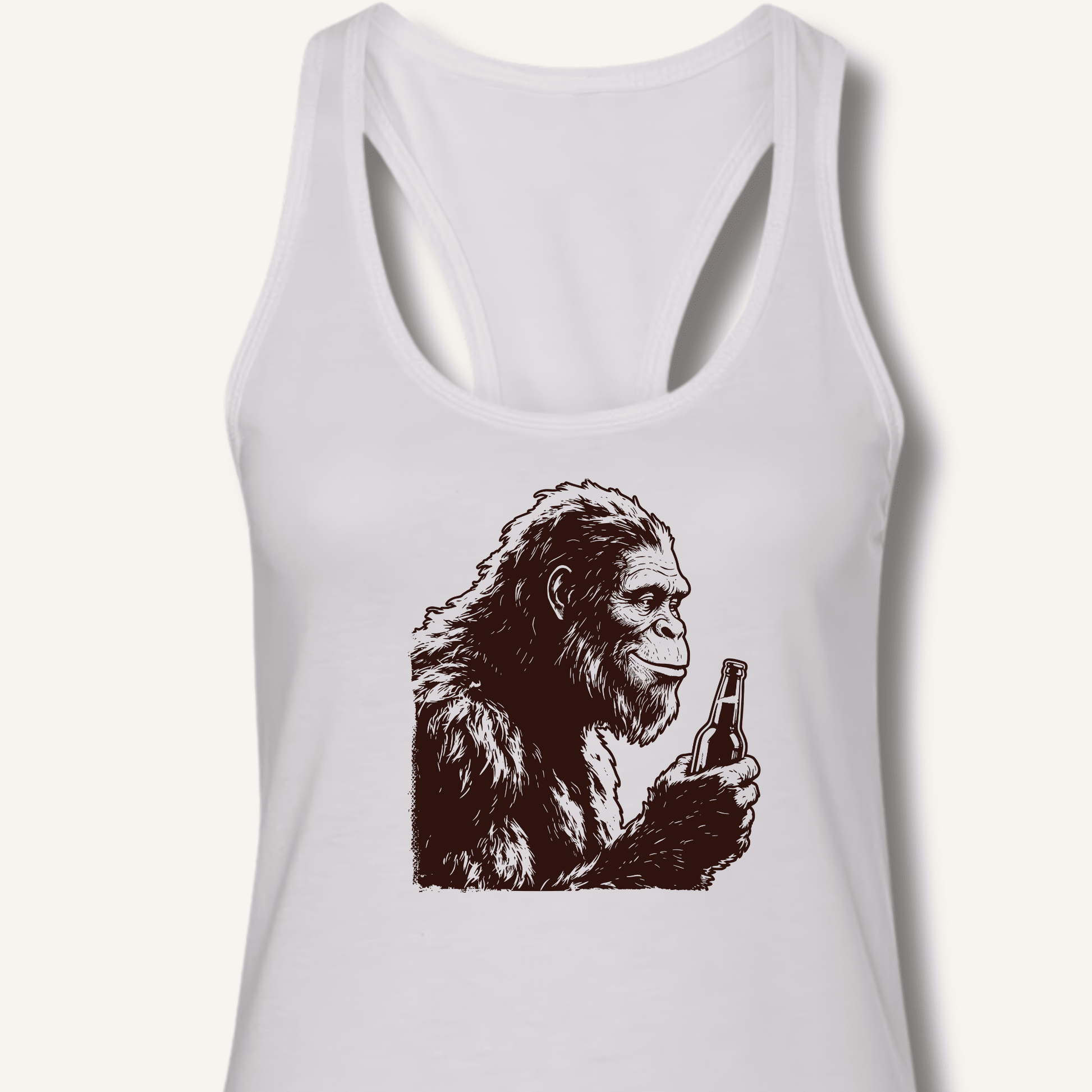 Bigfoot Drinking Beer Racerback Tank - Sip & Shirt