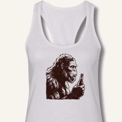 Bigfoot Drinking Beer Racerback Tank - Sip & Shirt