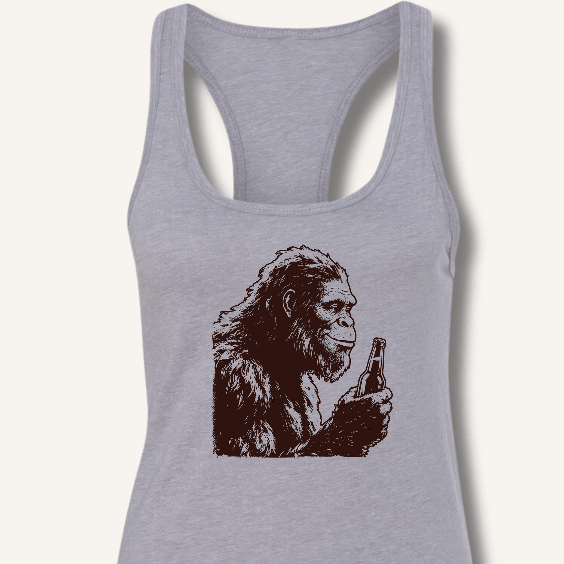 Bigfoot Drinking Beer Racerback Tank - Sip & Shirt
