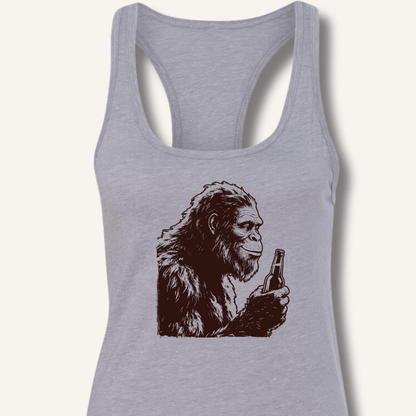 Bigfoot Drinking Beer Racerback Tank - Sip & Shirt