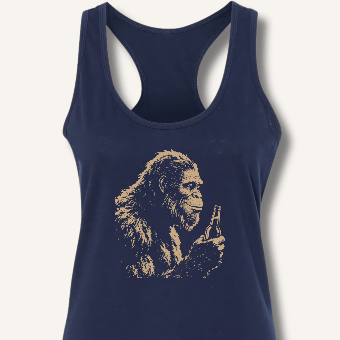 Bigfoot Drinking Beer Racerback Tank - Sip & Shirt