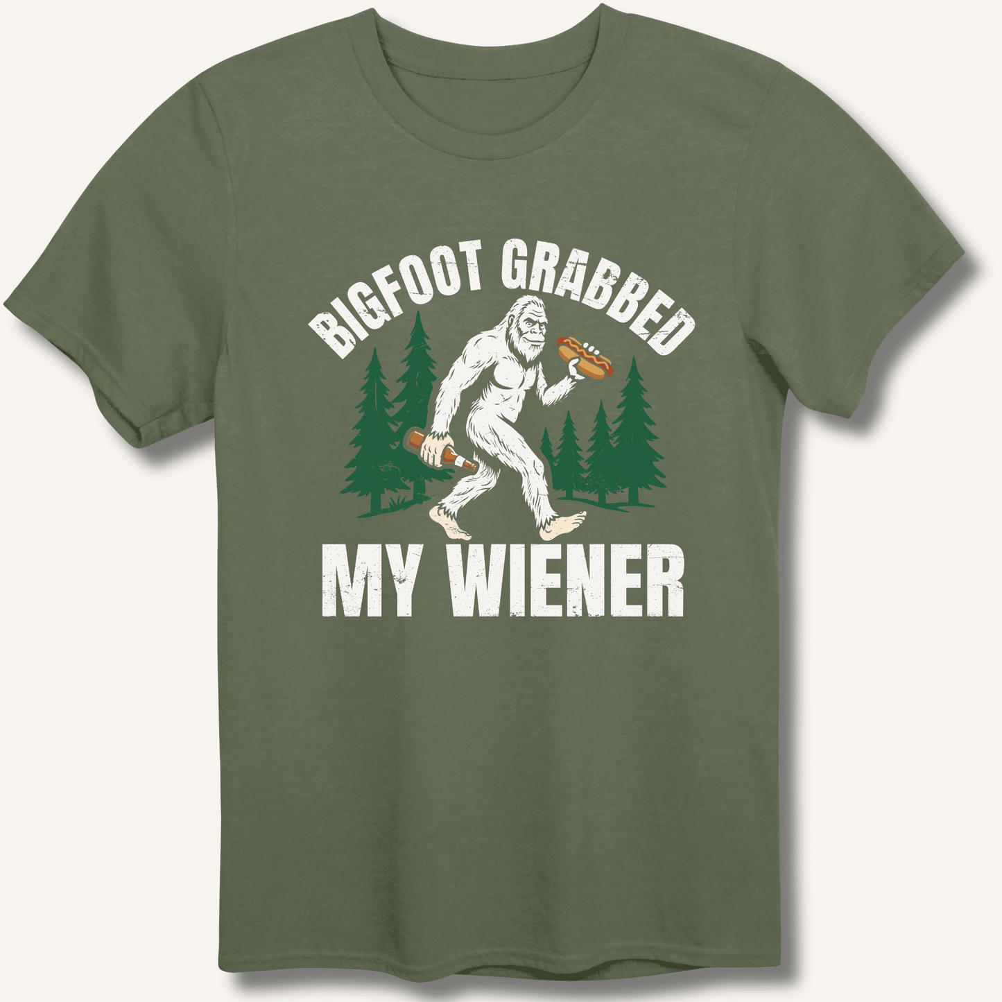 Bigfoot Grabbed My Wiener T-Shirt - Sip & Shirt