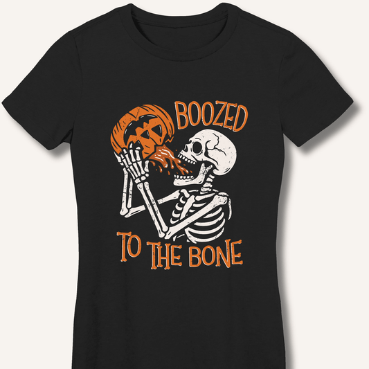 Boozed To The Bone Women's Fitted T-Shirt - Sip & Shirt