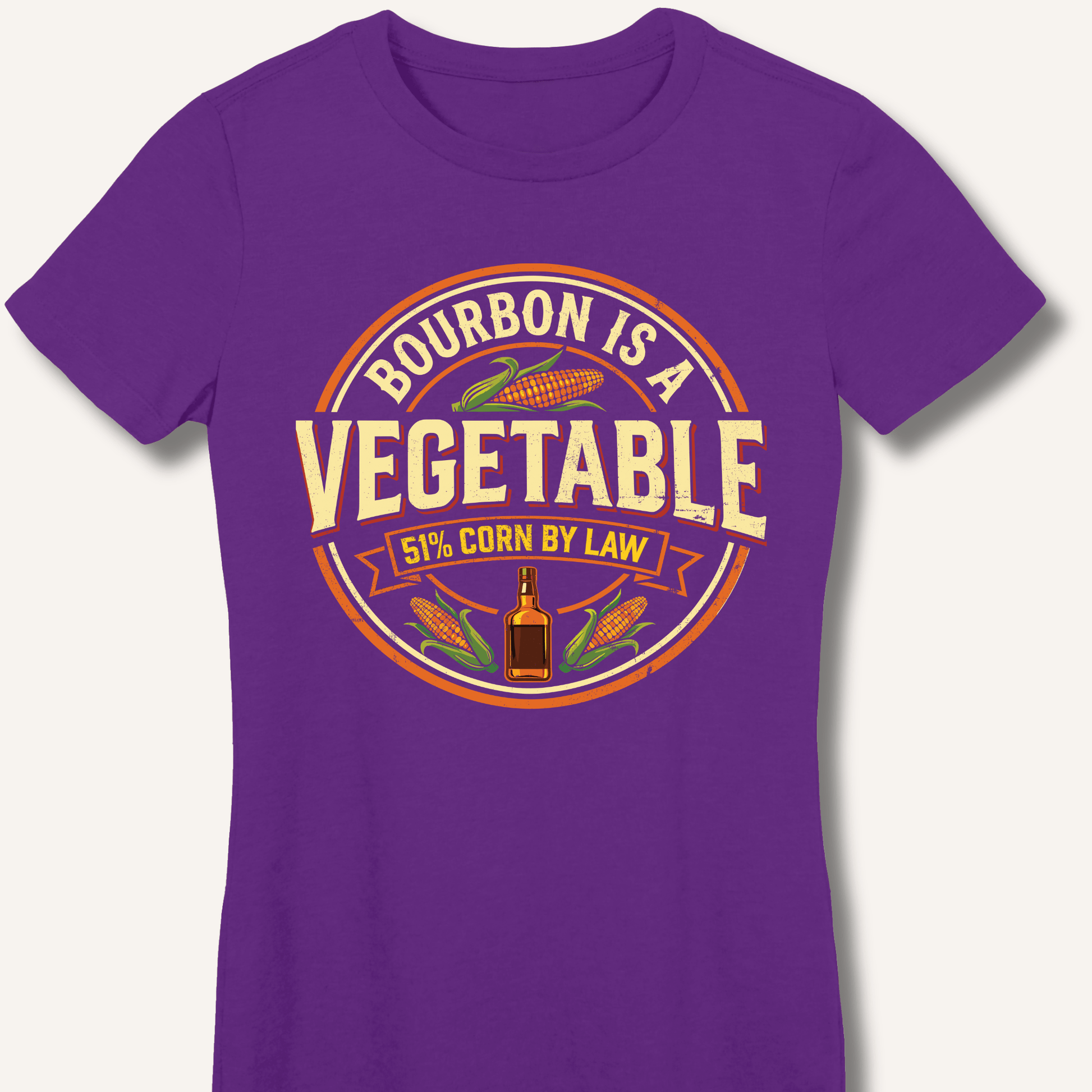 Bourbon Is a Vegetable Fitted T-Shirt - Sip & Shirt