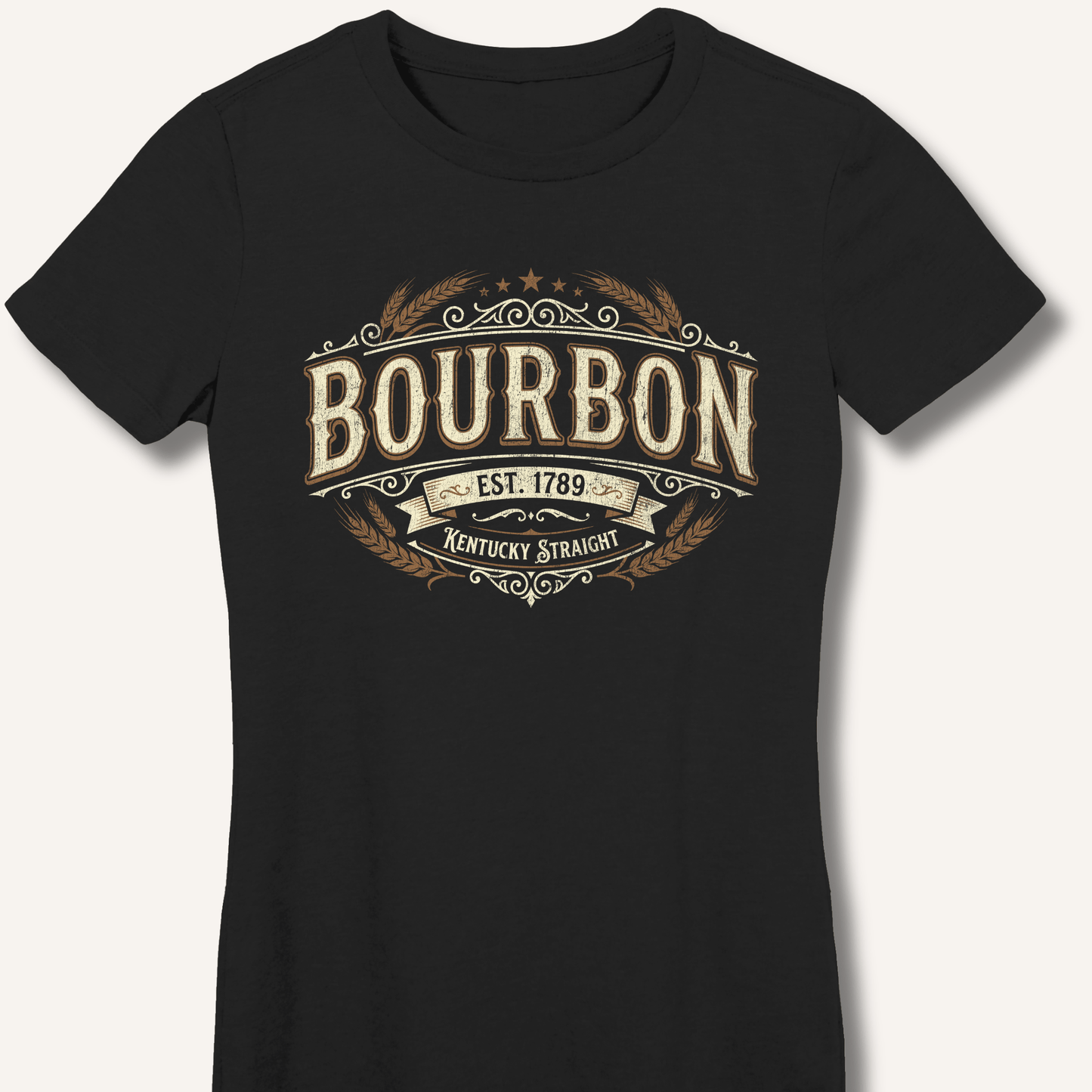 Bourbon Kentucky Straight Vintage Fitted T-Shirt - Sip & Shirt