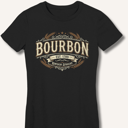 Bourbon Kentucky Straight Vintage Fitted T-Shirt - Sip & Shirt