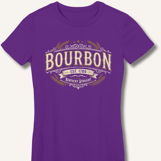 Bourbon Kentucky Straight Vintage Fitted T-Shirt - Sip & Shirt