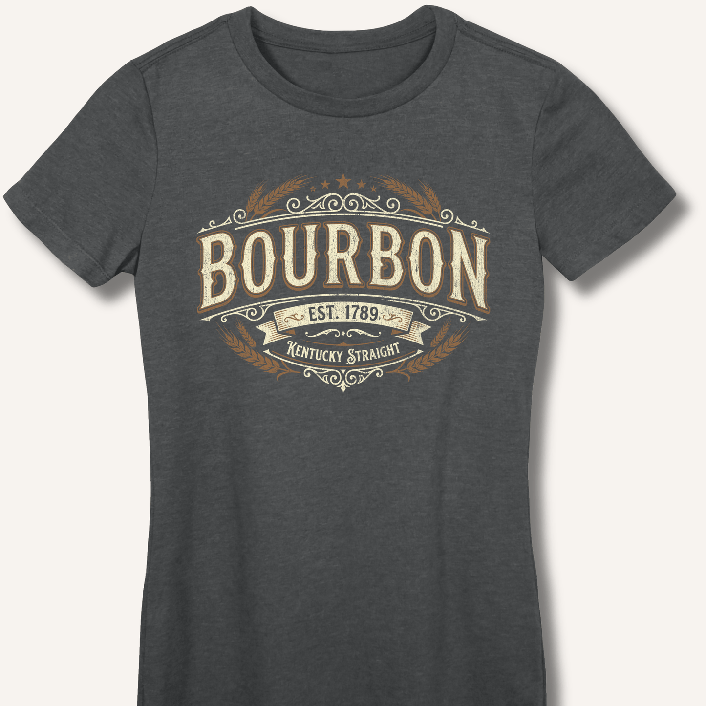 Bourbon Kentucky Straight Vintage Fitted T-Shirt - Sip & Shirt
