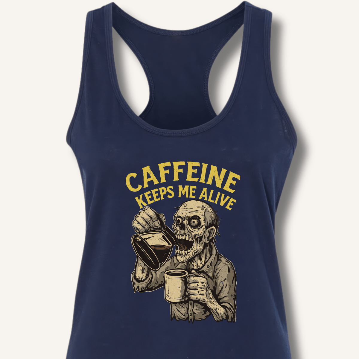 Caffeine Keeps Me Alive Racerback Tank - Sip & Shirt