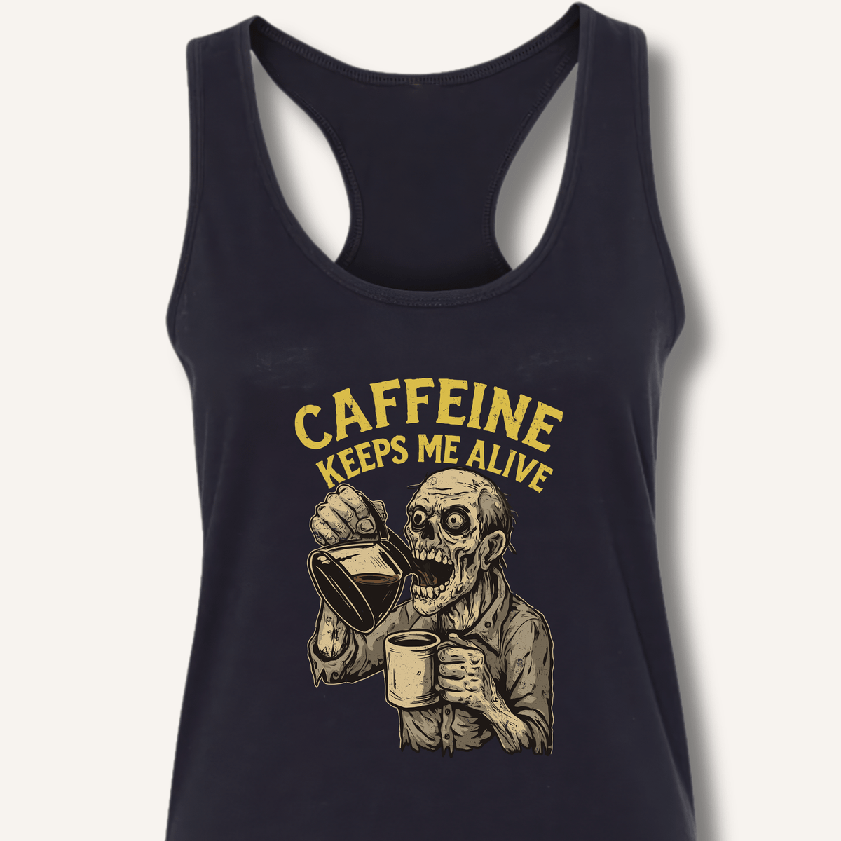 Caffeine Keeps Me Alive Racerback Tank - Sip & Shirt