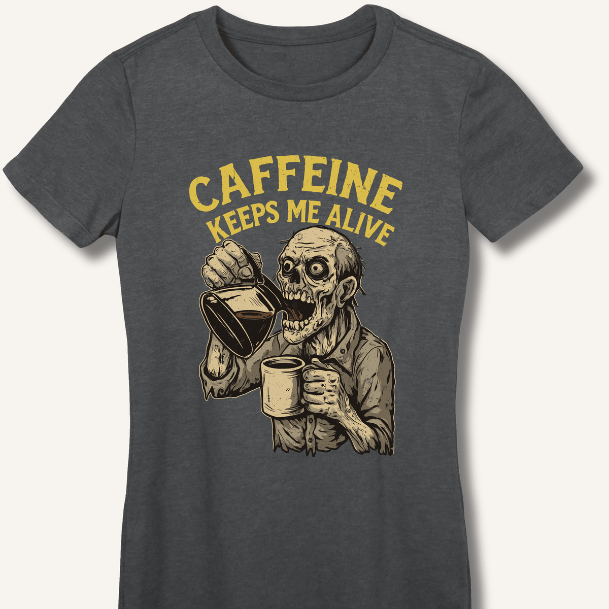 Caffeine Keeps Me Alive Women's Fitted T-Shirt - Sip & Shirt