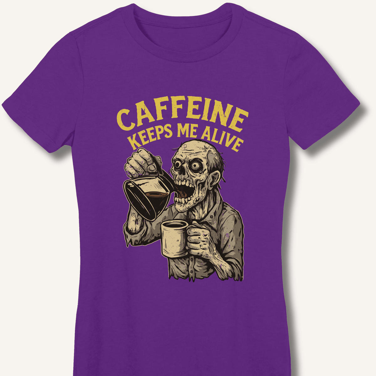 Caffeine Keeps Me Alive Women's Fitted T-Shirt - Sip & Shirt