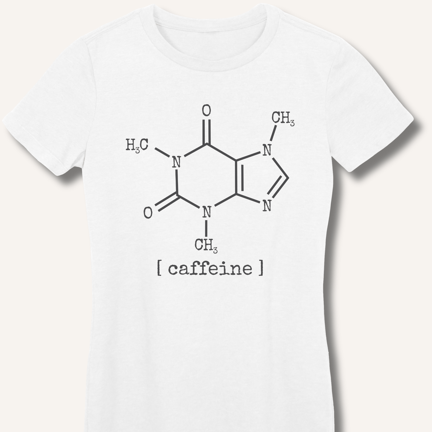 Caffeine Molecule Fitted T-Shirt - Sip & Shirt