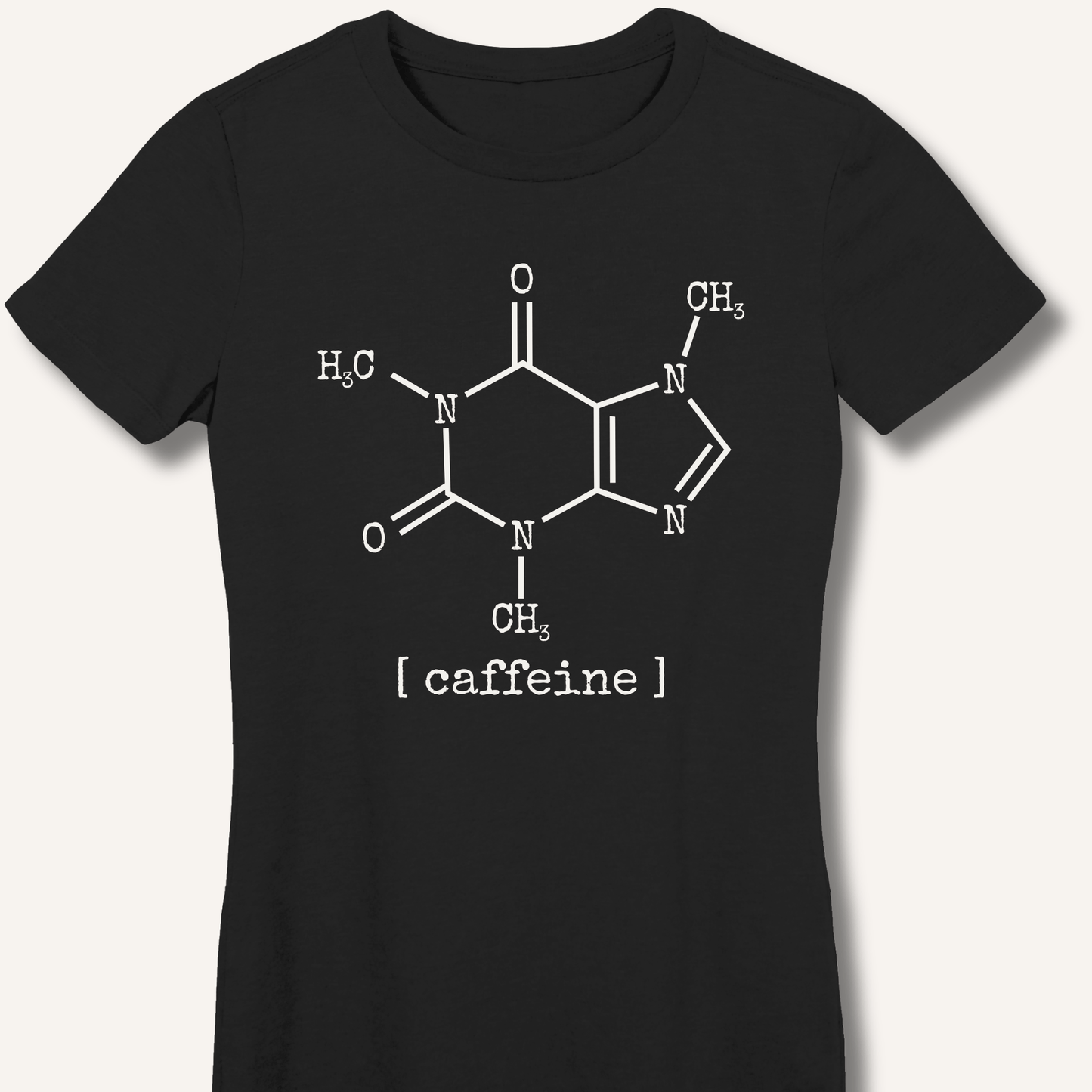 Caffeine Molecule Fitted T-Shirt - Sip & Shirt