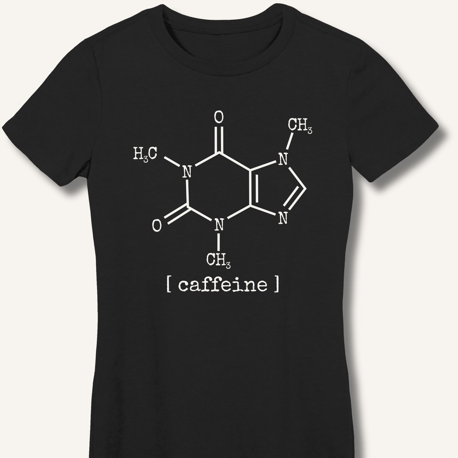Caffeine Molecule Fitted T-Shirt - Sip & Shirt