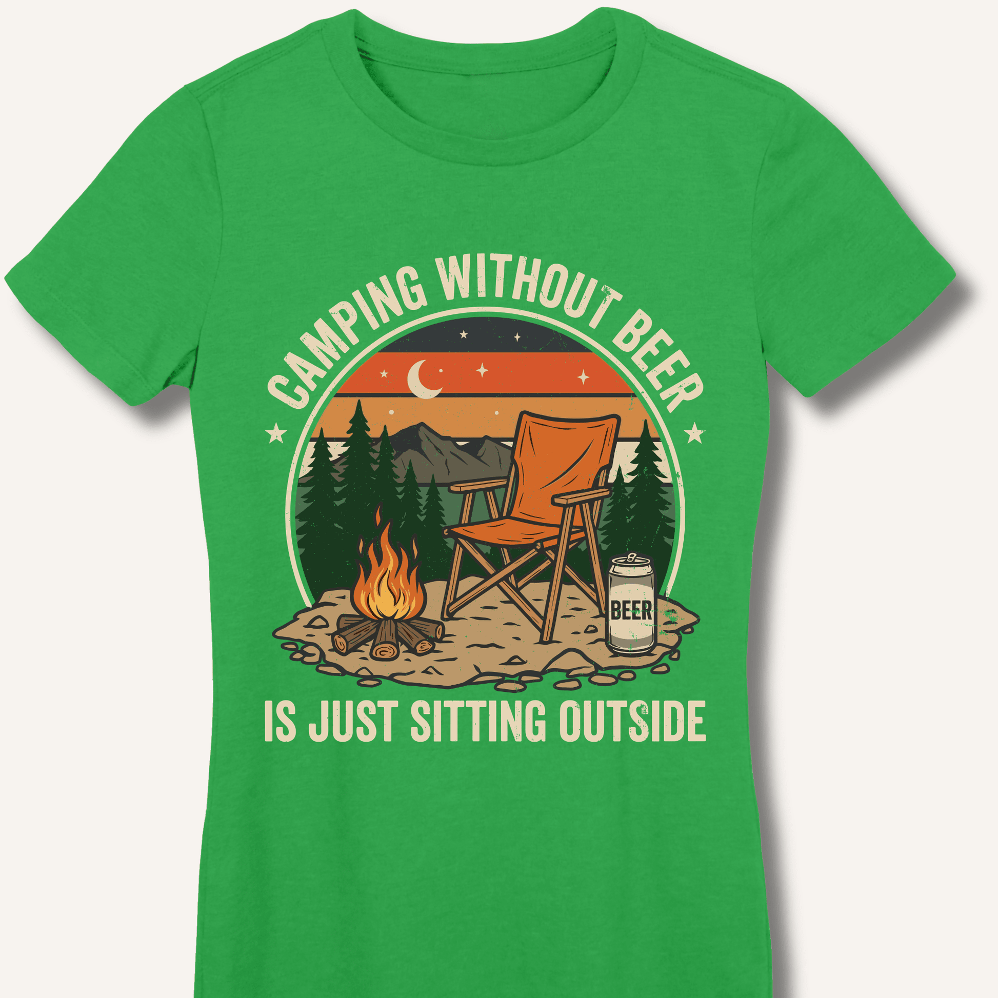 Camping Without Beer Fitted T-Shirt - Sip & Shirt