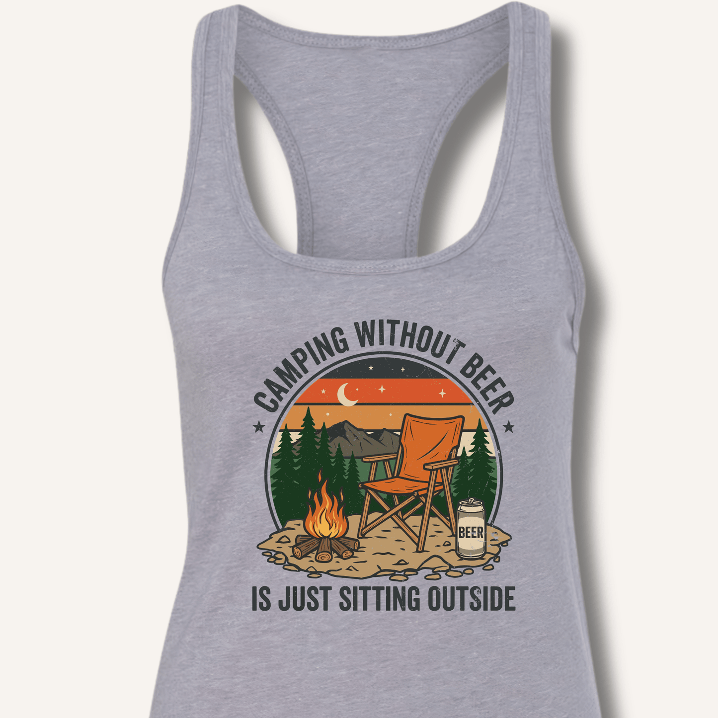 Camping Without Beer Racerback Tank - Sip & Shirt