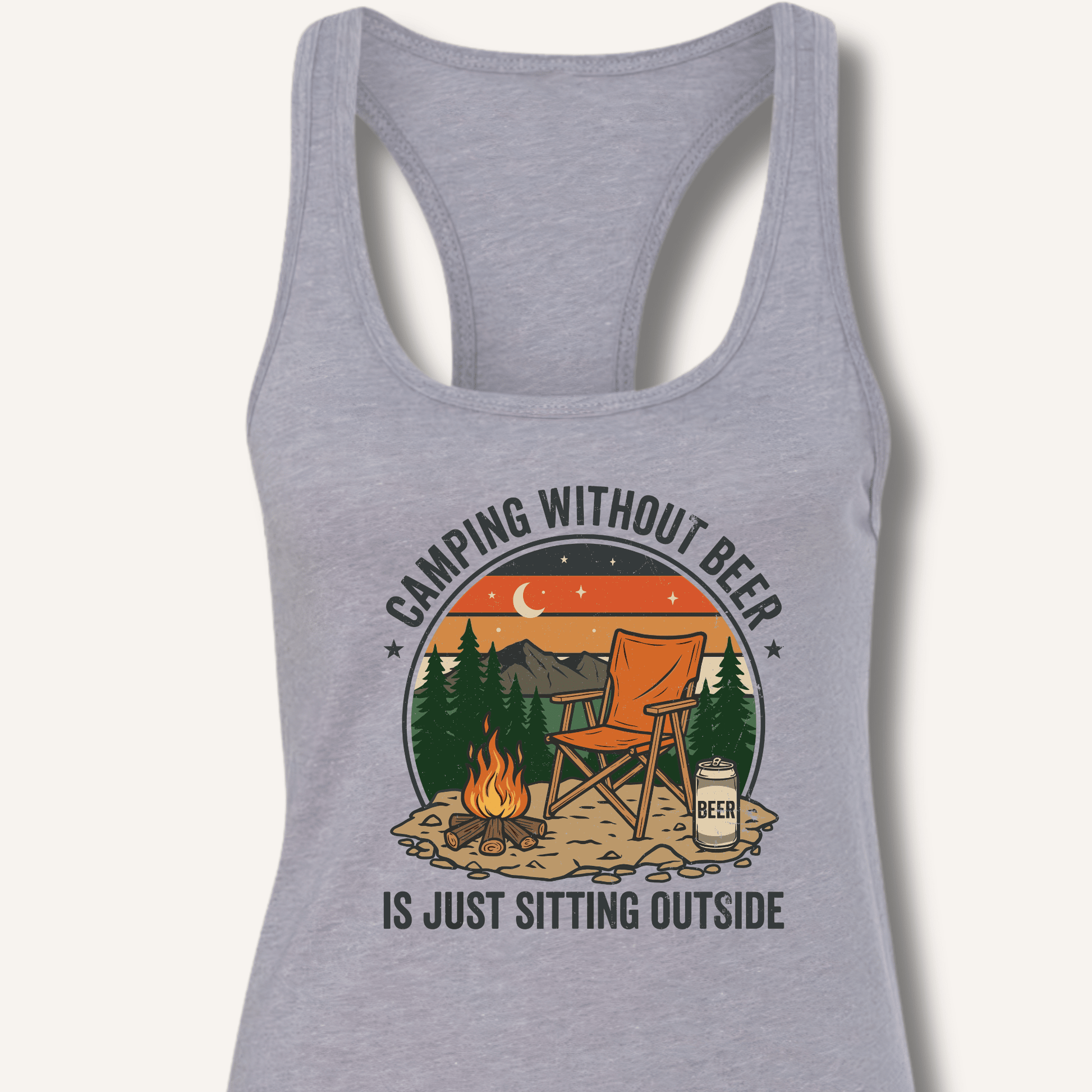 Camping Without Beer Racerback Tank - Sip & Shirt