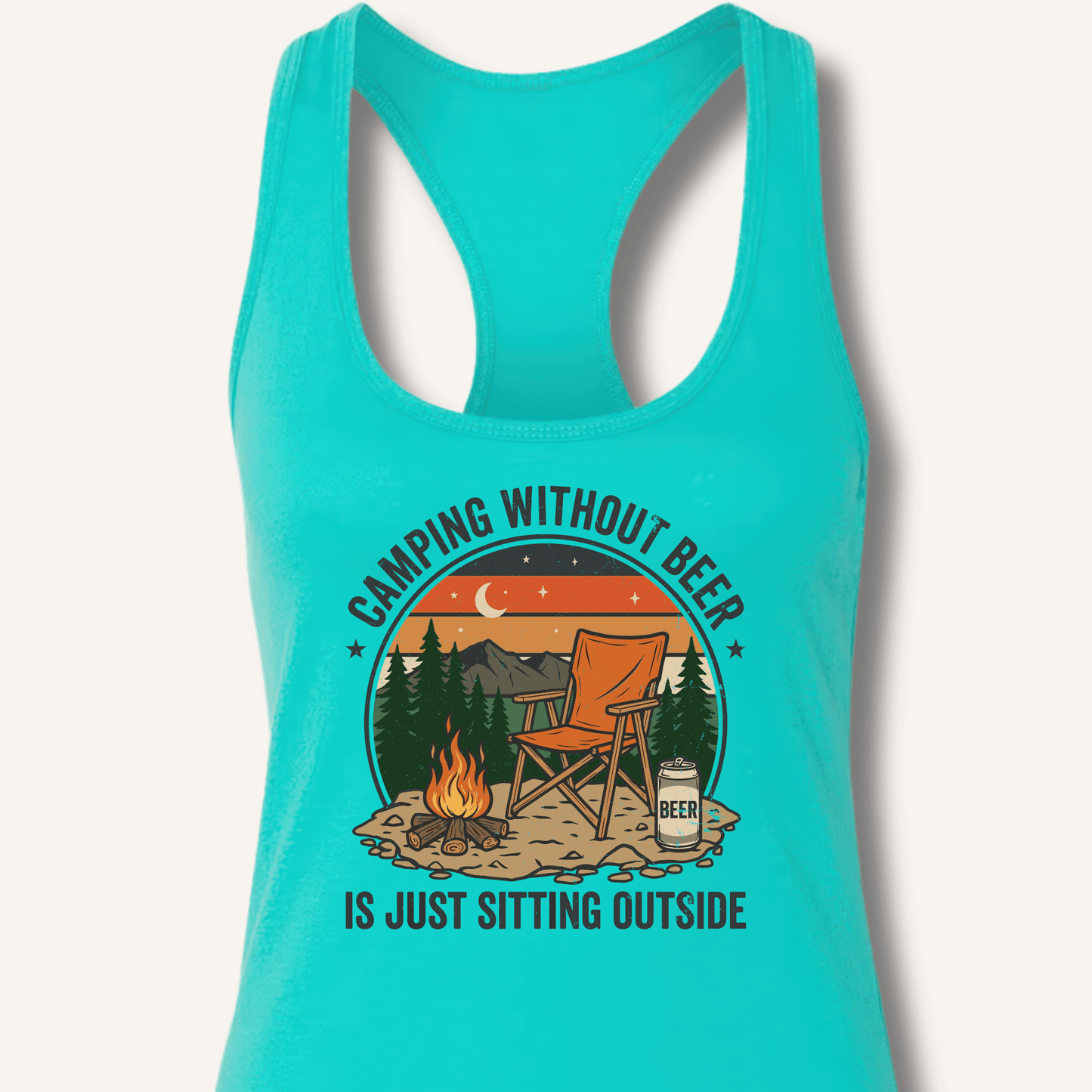 Camping Without Beer Racerback Tank - Sip & Shirt