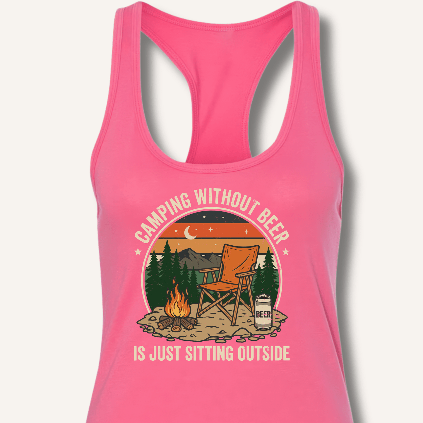 Camping Without Beer Racerback Tank - Sip & Shirt