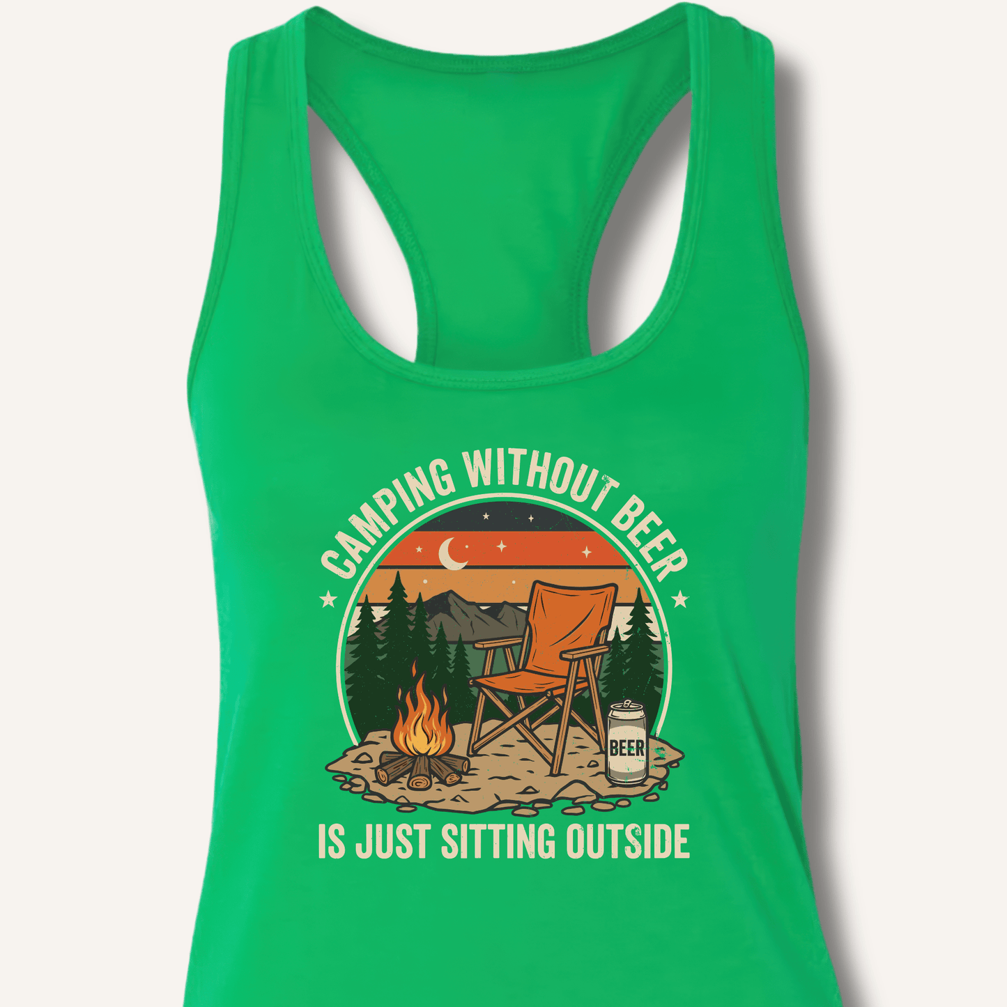 Camping Without Beer Racerback Tank - Sip & Shirt