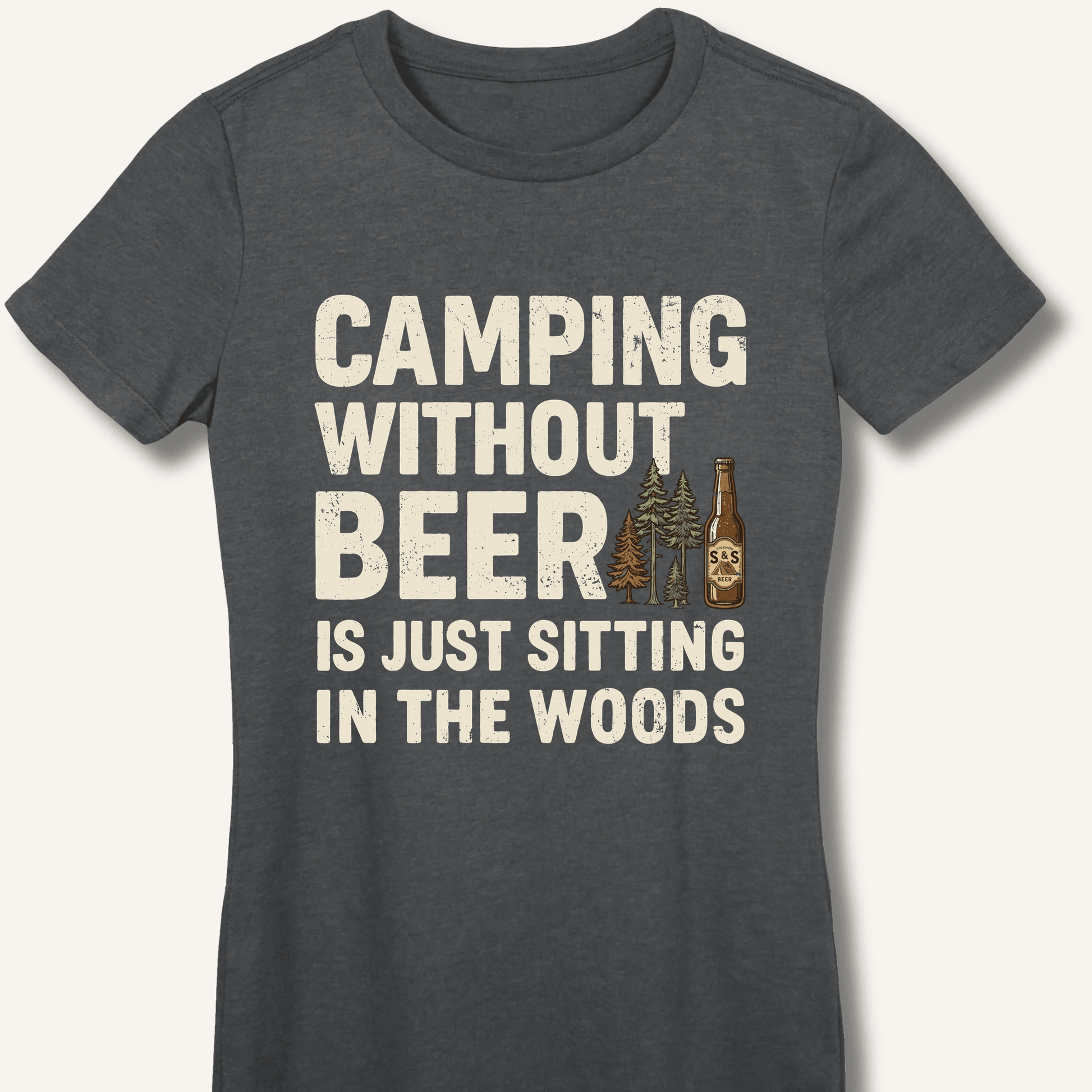 Camping Without Beer Women's Fitted T-Shirt - Sip & Shirt