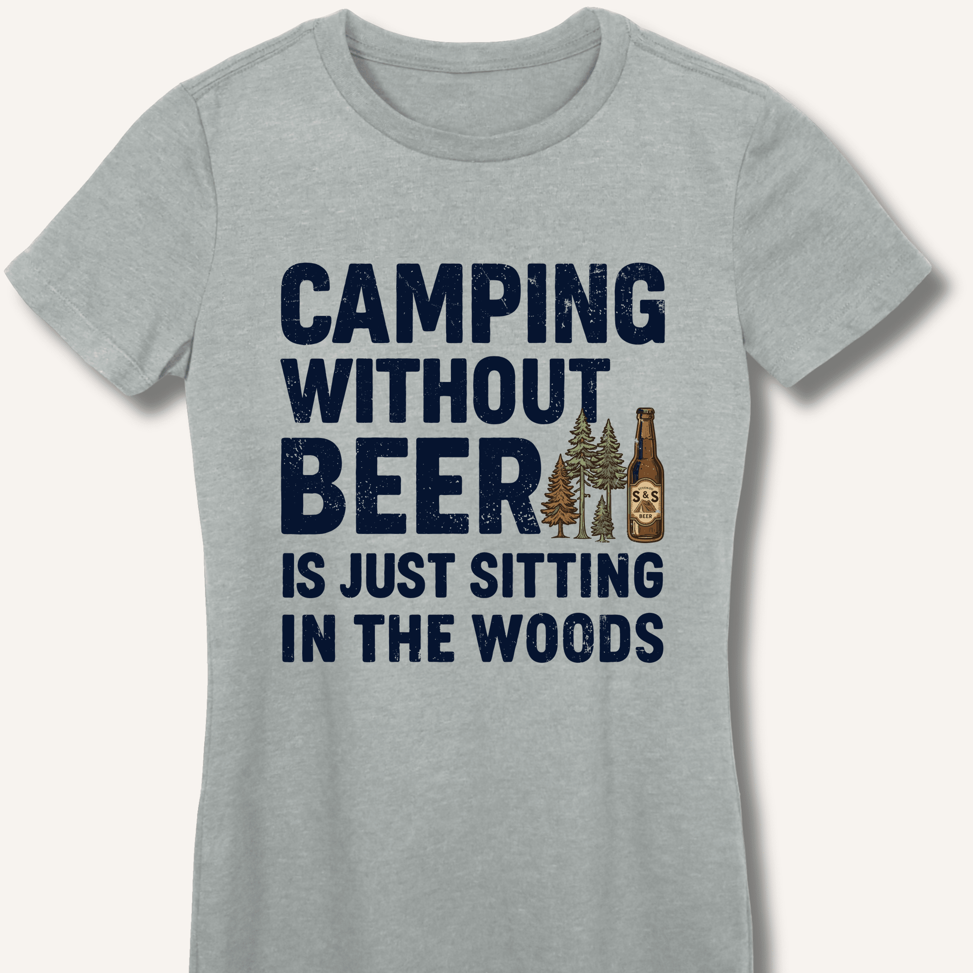 Camping Without Beer Women's Fitted T-Shirt - Sip & Shirt