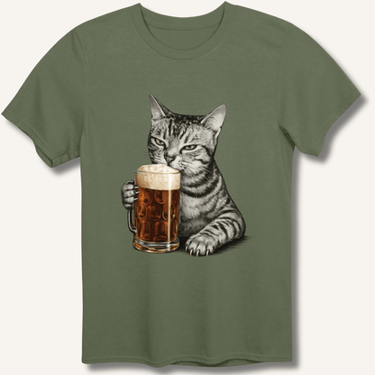 Cat Drinking Beer T-Shirt - Sip & Shirt