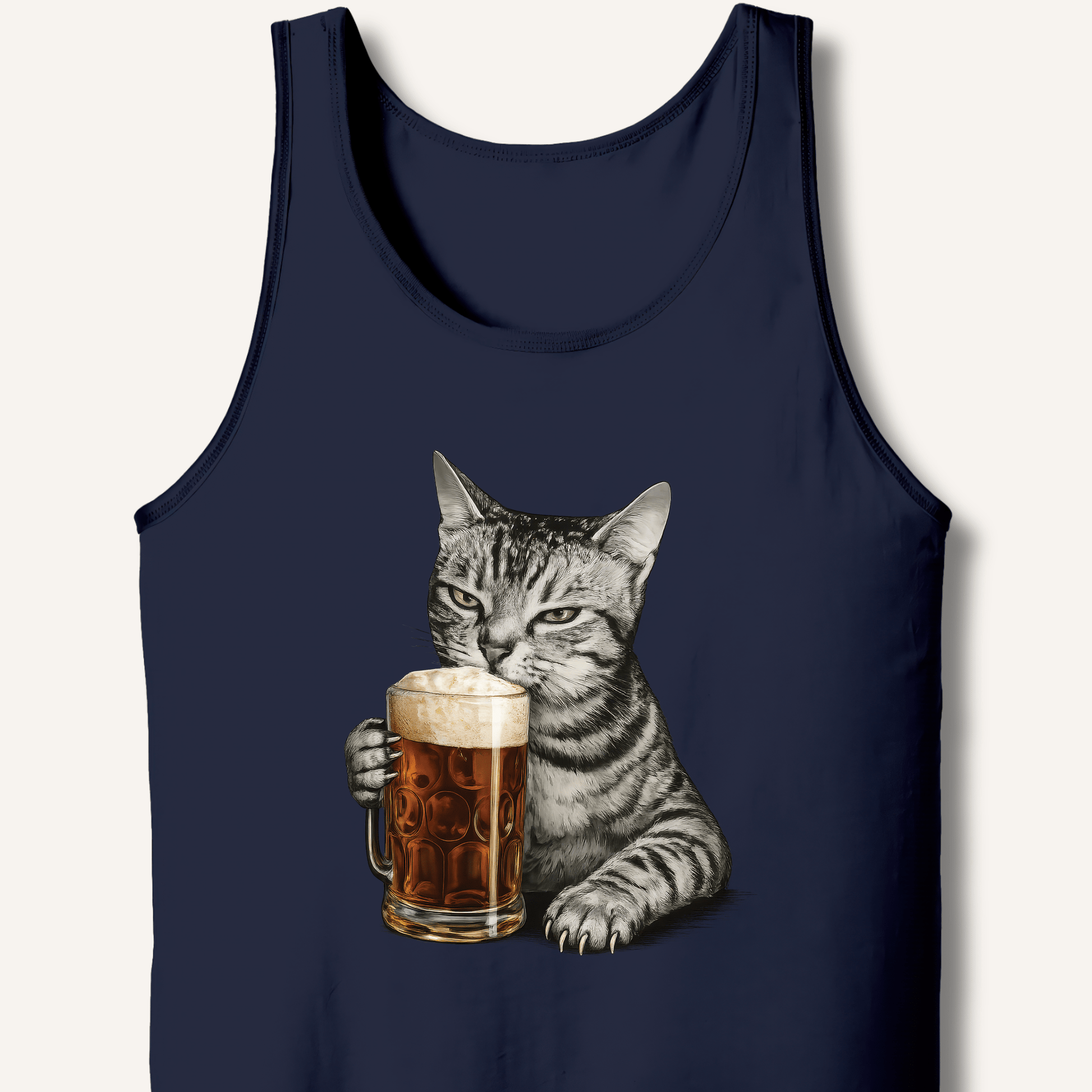 Cat Drinking Beer Tank - Sip & Shirt