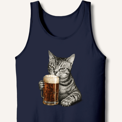 Cat Drinking Beer Tank - Sip & Shirt