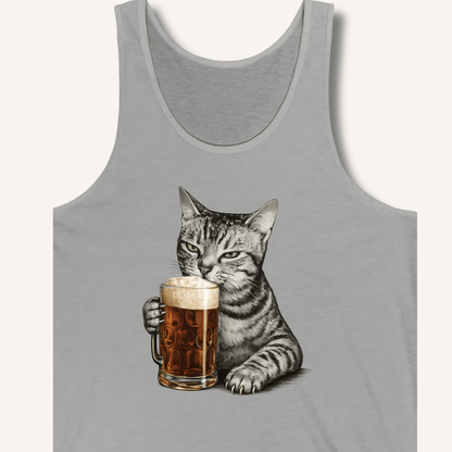 Cat Drinking Beer Tank - Sip & Shirt