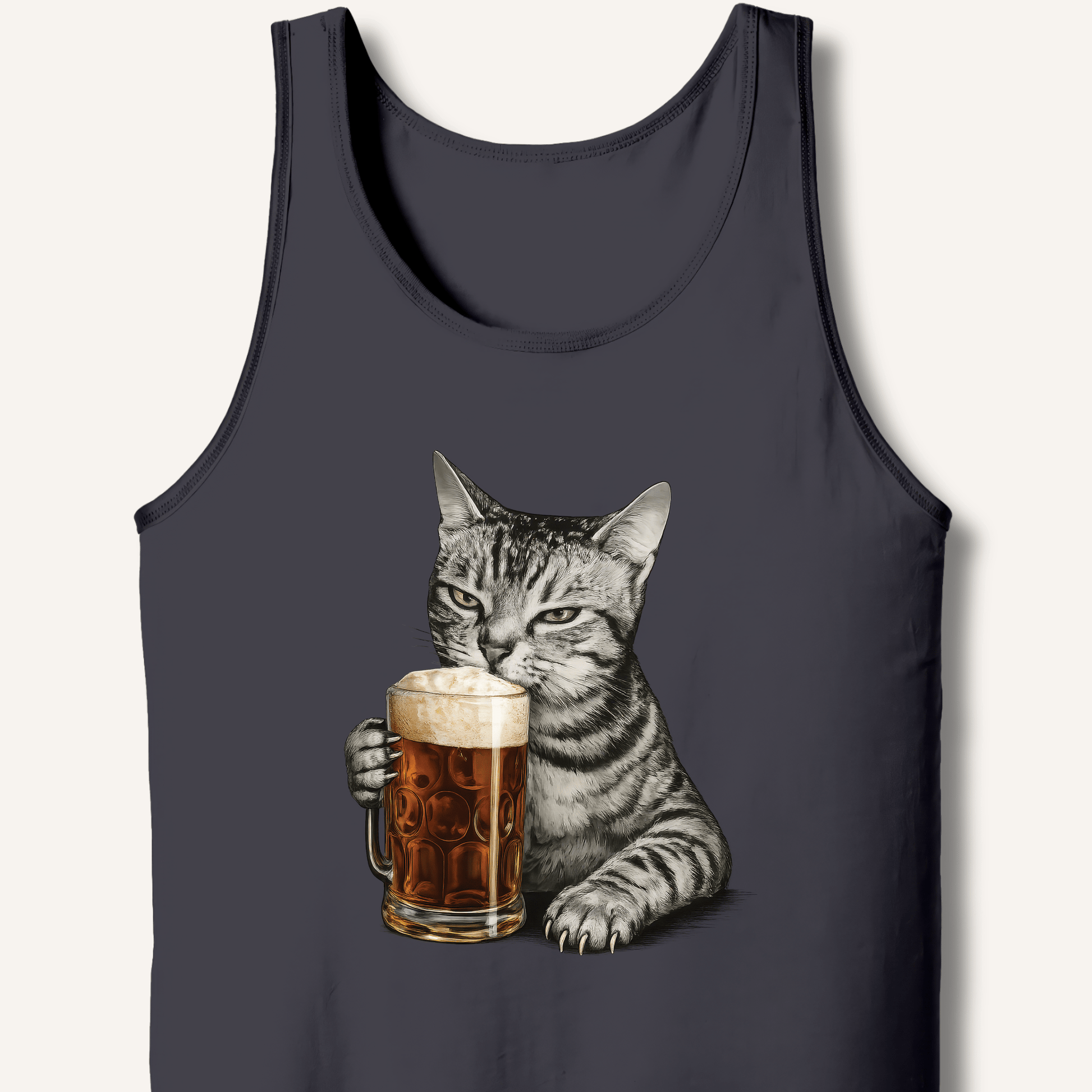 Cat Drinking Beer Tank - Sip & Shirt