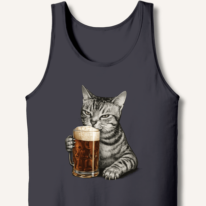Cat Drinking Beer Tank - Sip & Shirt