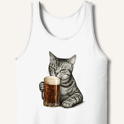 Cat Drinking Beer Tank - Sip & Shirt