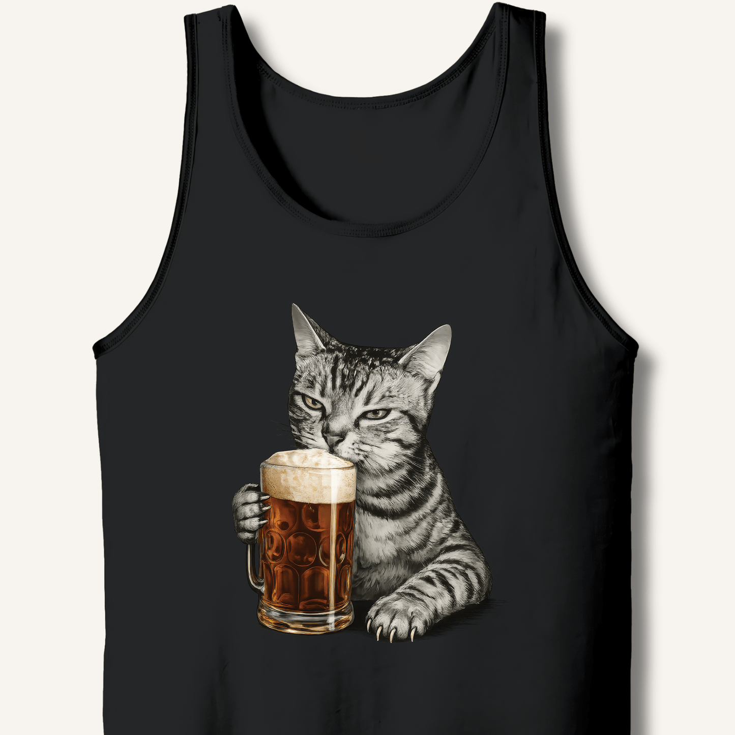 Cat Drinking Beer Tank - Sip & Shirt