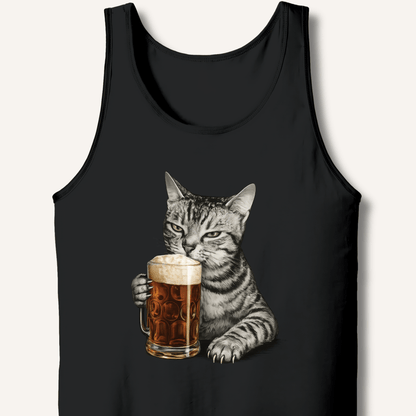 Cat Drinking Beer Tank - Sip & Shirt