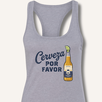 Cerveza Por Favor Racerback Tank - Sip & Shirt
