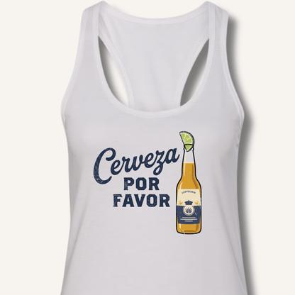 Cerveza Por Favor Racerback Tank - Sip & Shirt