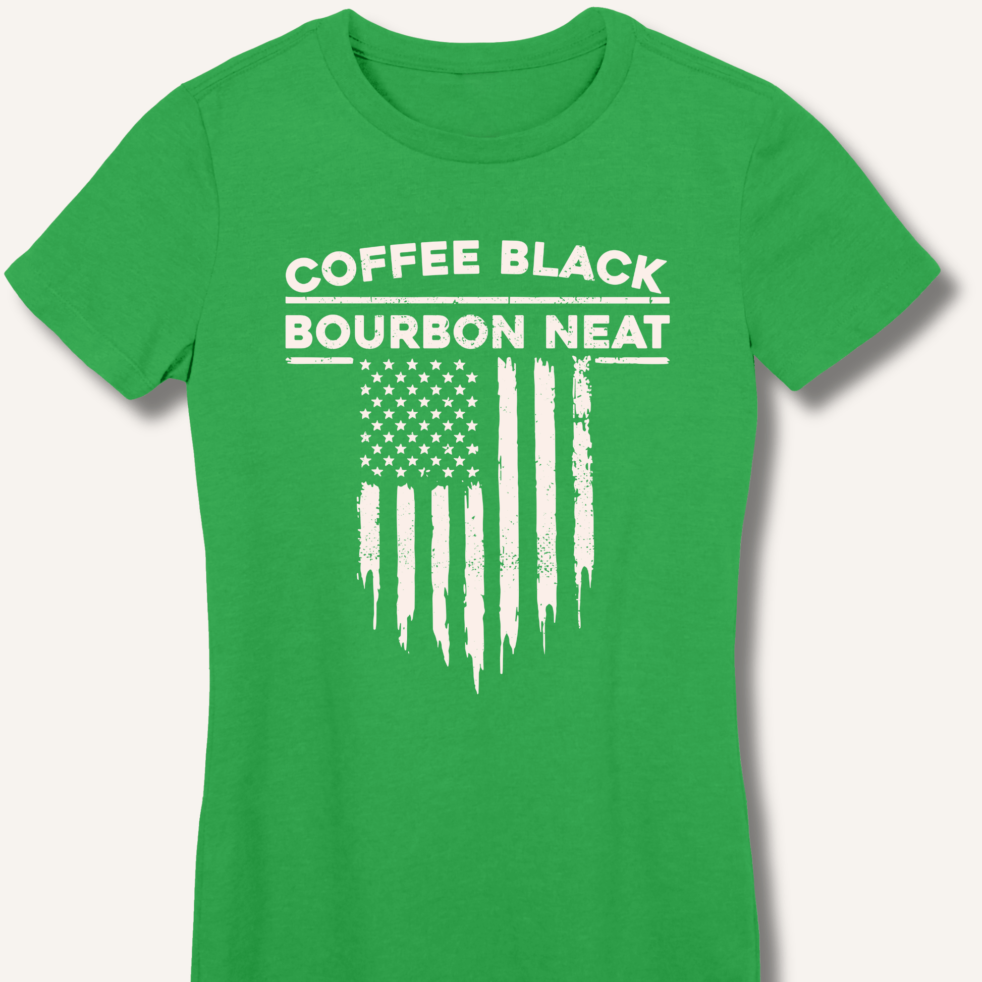 Coffee Black Bourbon Neat Fitted T-Shirt - Sip & Shirt