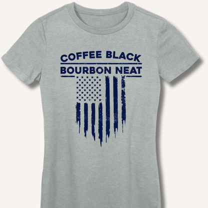 Coffee Black Bourbon Neat Fitted T-Shirt - Sip & Shirt