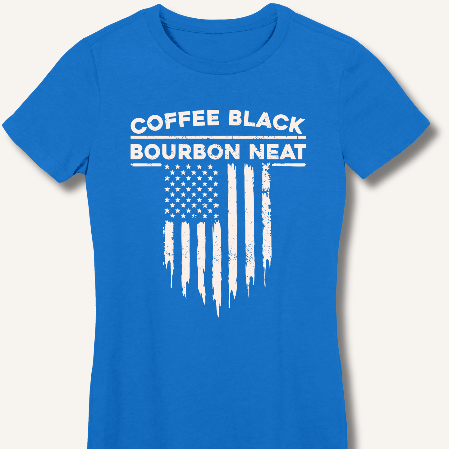 Coffee Black Bourbon Neat Fitted T-Shirt - Sip & Shirt