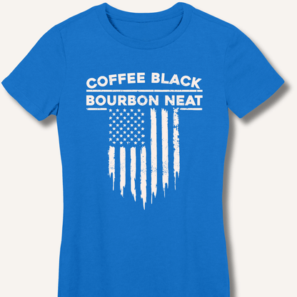 Coffee Black Bourbon Neat Fitted T-Shirt - Sip & Shirt