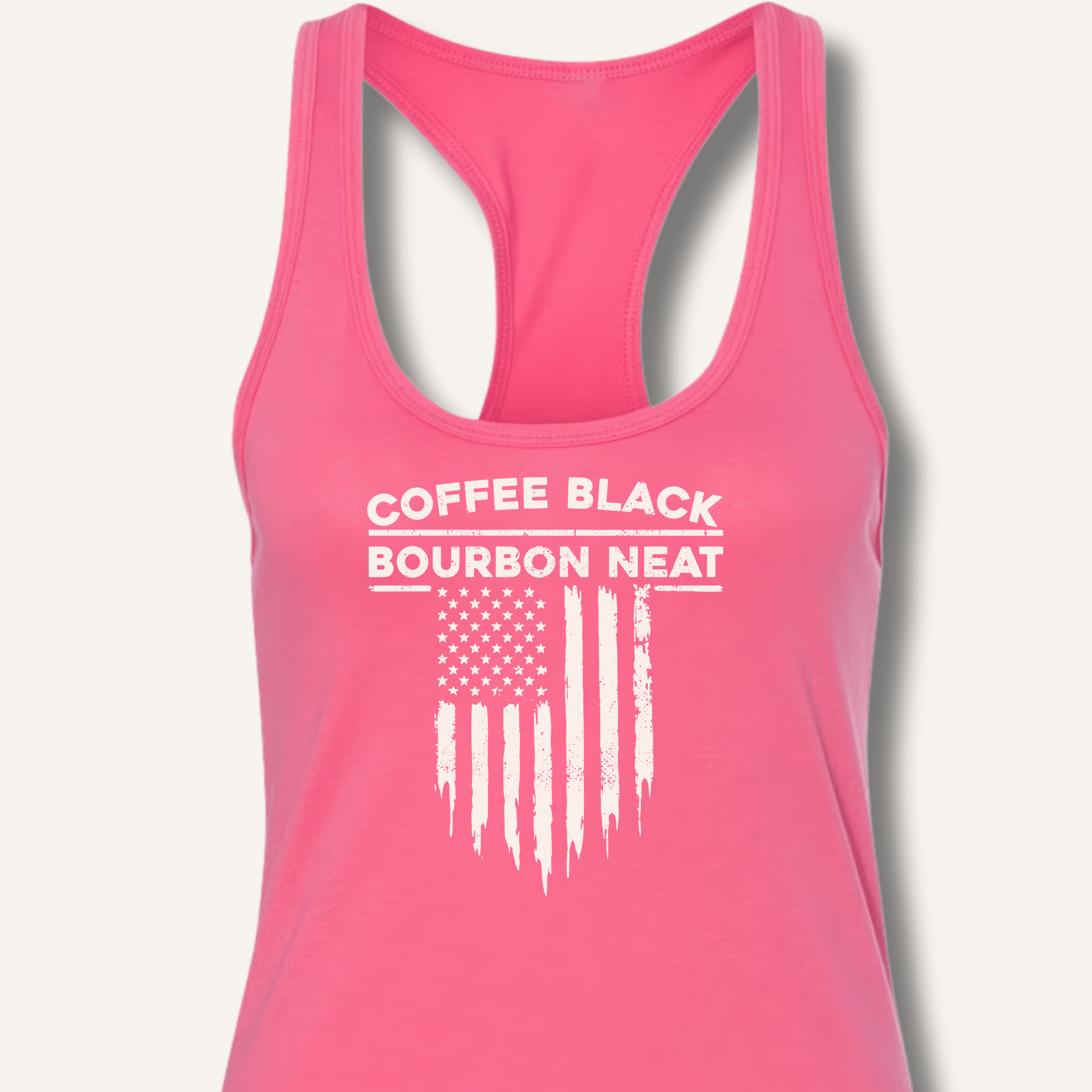 Coffee Black Bourbon Neat Racerback Tank - Sip & Shirt