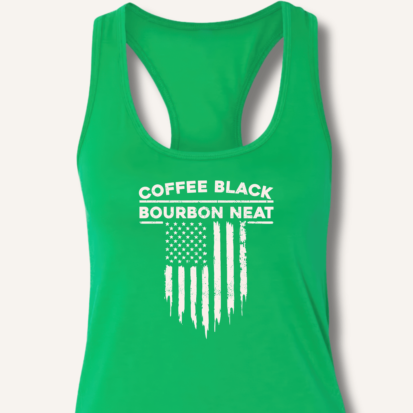 Coffee Black Bourbon Neat Racerback Tank - Sip & Shirt