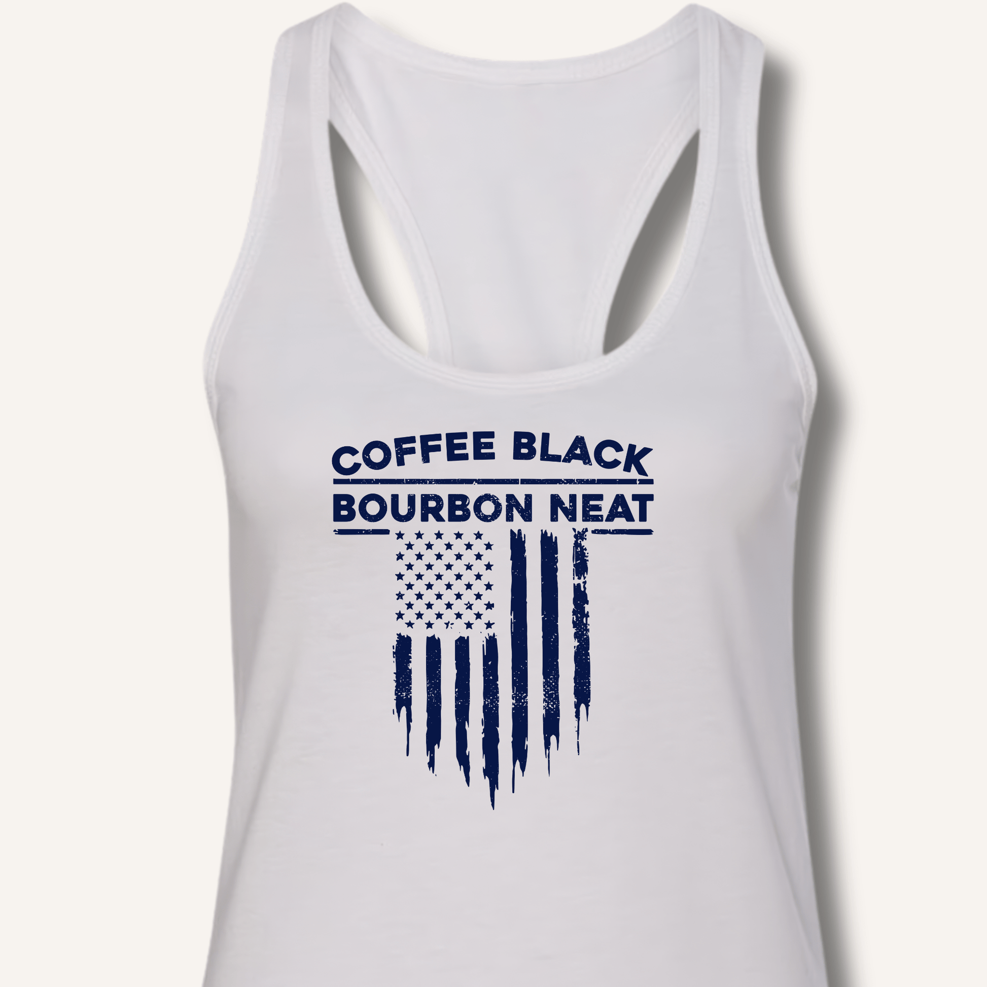Coffee Black Bourbon Neat Racerback Tank - Sip & Shirt