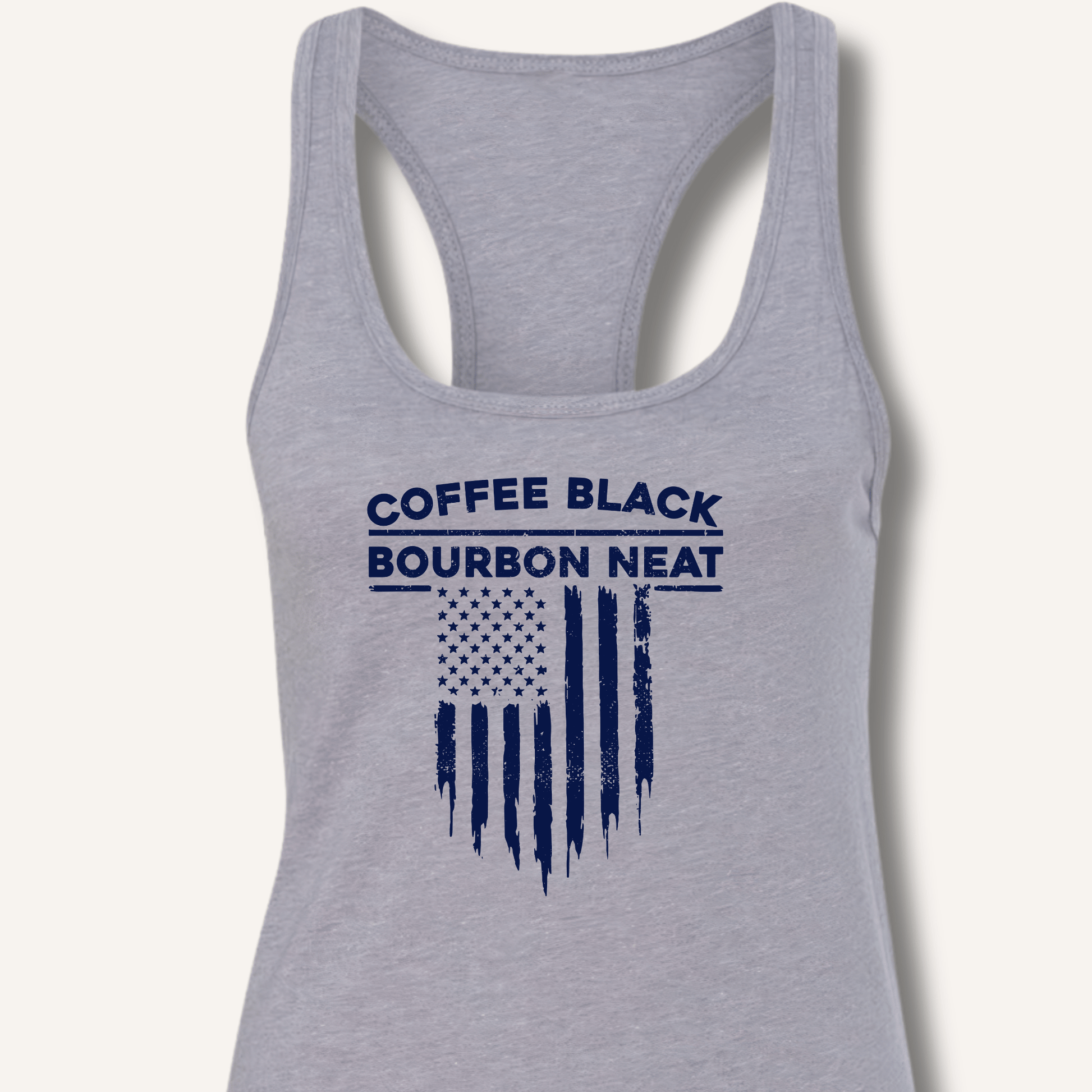 Coffee Black Bourbon Neat Racerback Tank - Sip & Shirt